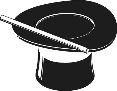 vektör sihirli şapka simgesi