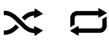 Vector Shuffle Repeat Icon Symbol Set
