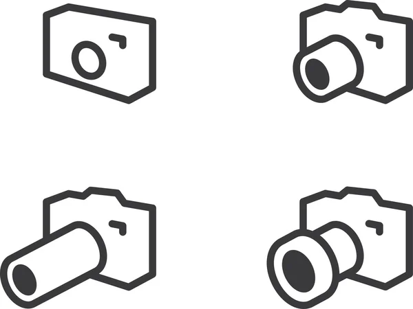 Vector Photo Camera Icon Symbol Illustration Set — Stock Vector