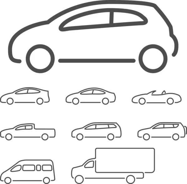 Vector coche icono conjunto — Vector de stock