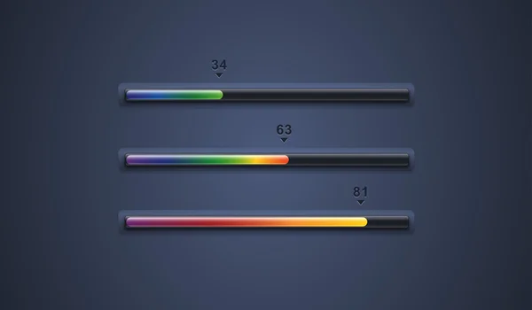 Vector Color Progress Bar Set — Stock Vector