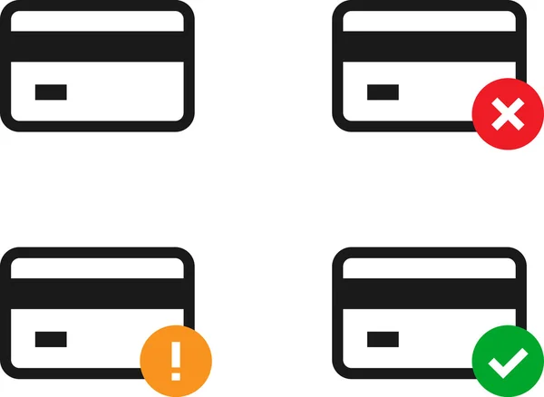 vektör kredi kartı simge simge çizim seti