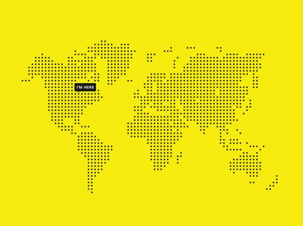 Dünya Haritası tooltip ile noktalı vektör