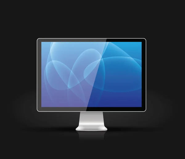 Vector parlak bilgisayar monitöründe koyu arka plan