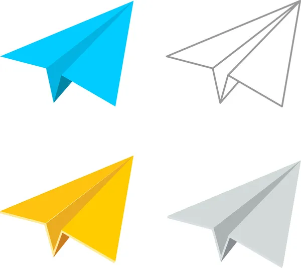 vektör kağıt uçak simgesi simge seti