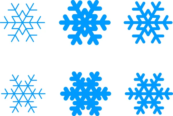 Vector Christmas Snowflakes Icon Symbol Set — Stock Vector