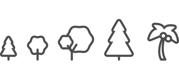 vektör ağaçlar simge simge seti