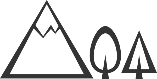 Simbolo dell'icona delle montagne vettoriali — Vettoriale Stock