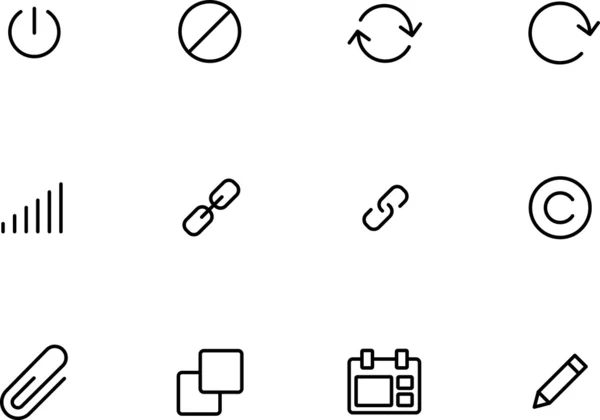 Rounded Thin Icon Set Royalty Free Stock Illustrations