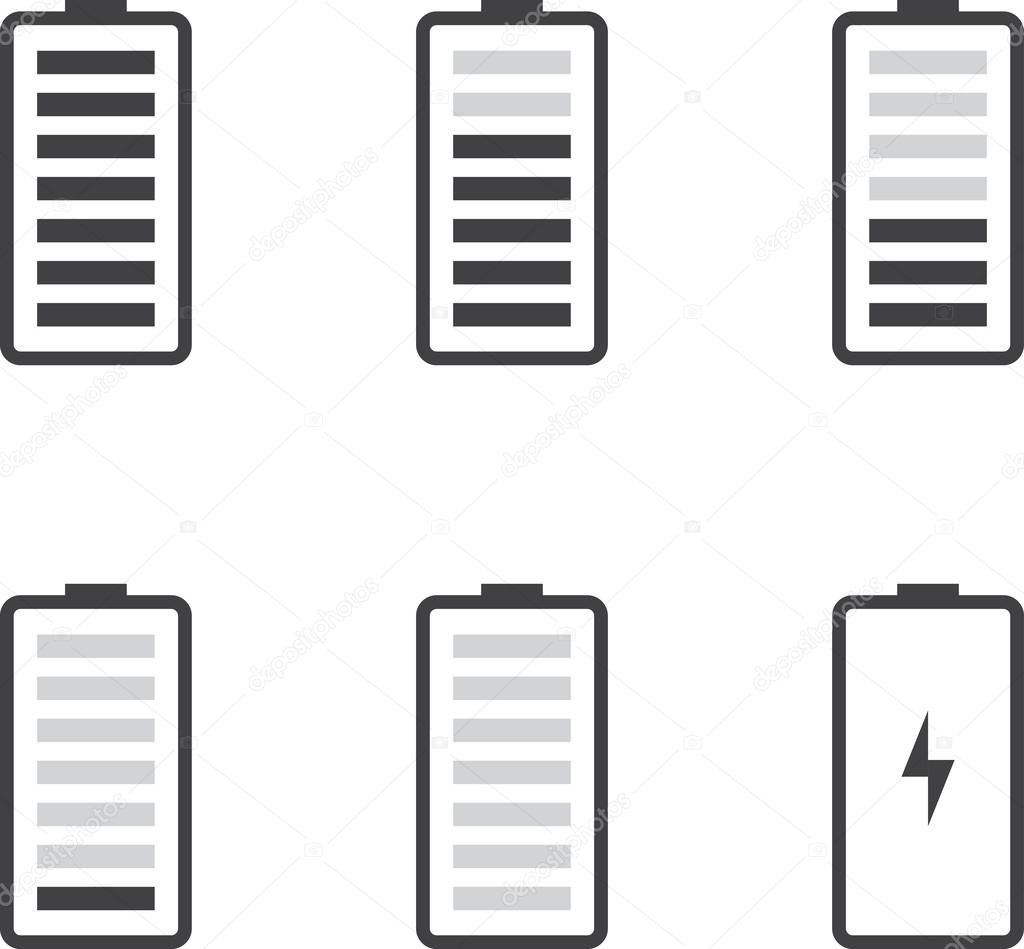 Battery Indicator Icon Vector Set