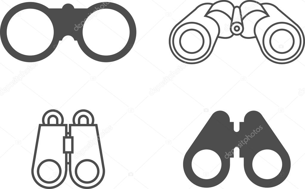 Vector Binocular Icon Symbol Set