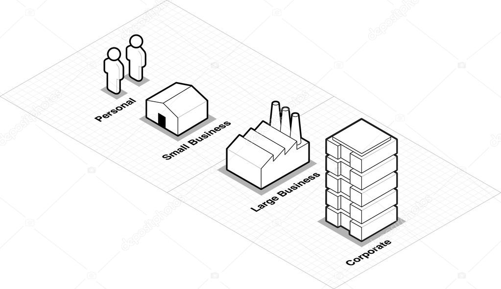Vector Business Size Classification Icons