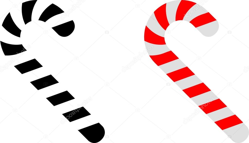 Vector Christmas Candy Cane Icon Symbol Set