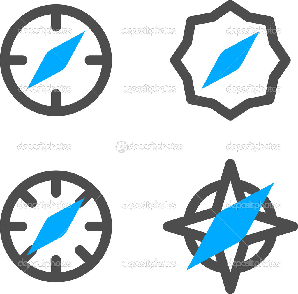 Vector Compass Icon Symbol Set