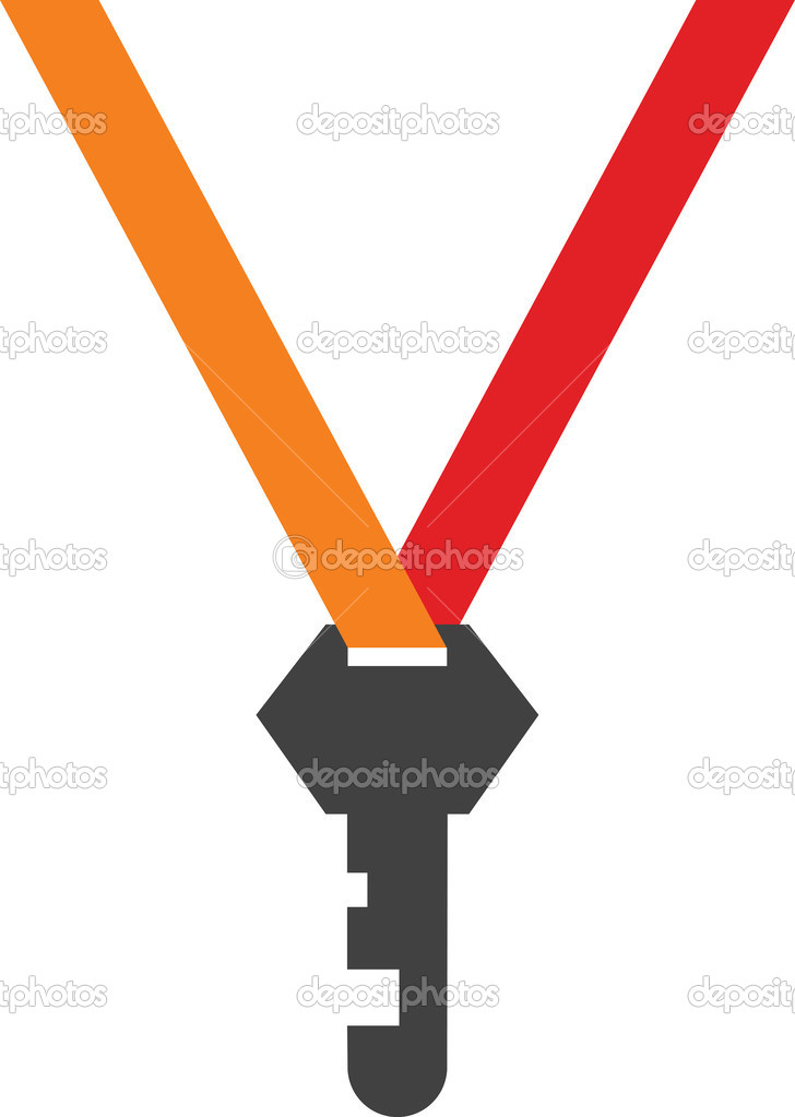 Vector Key Icon Symbol Ribbon
