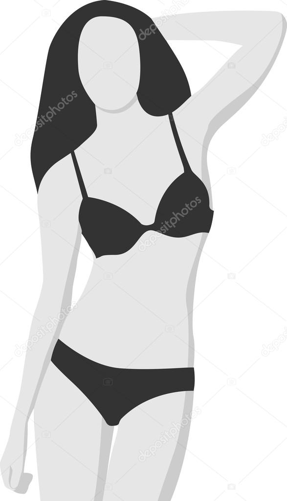 Vector Lady Silhouette and Lingerie