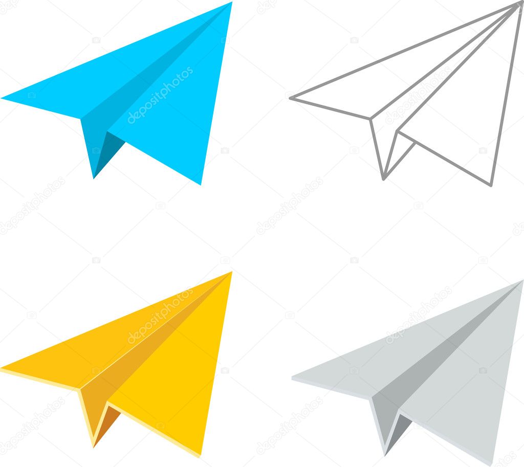 Vector Paper Plane Icon Symbol Set