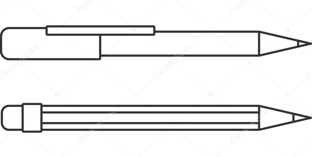 Vector Pen & Pencil Icon Symbol Set