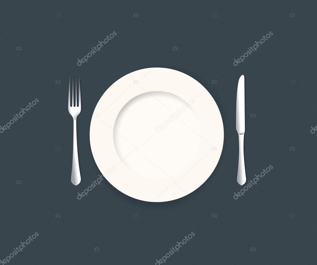 Vector Plate Knife and Fork Set