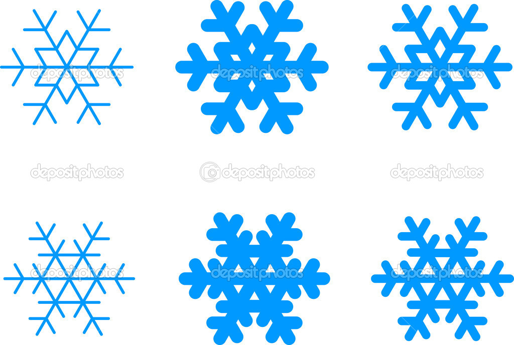 Vector Christmas Snowflakes Icon Symbol Set