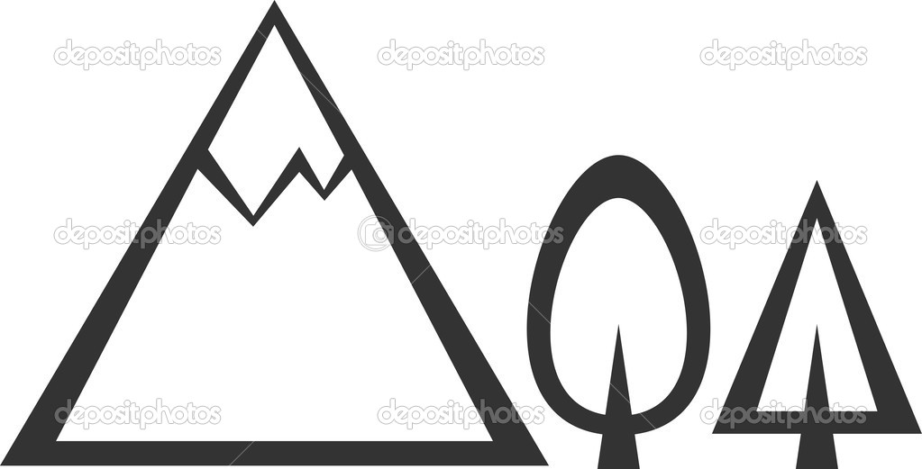 Vector Mountains Icon Symbol