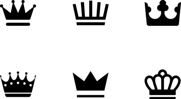 Set di icone corona Illustrazioni Stock Royalty Free
