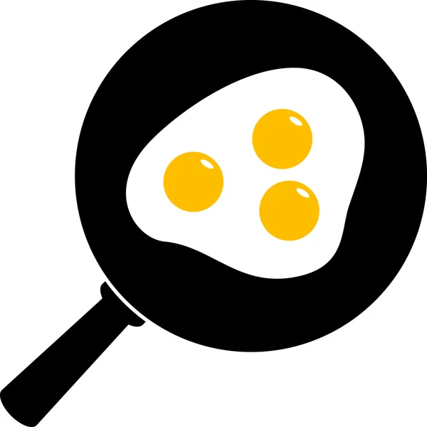 Sült tojást a serpenyőben — Stock Vector