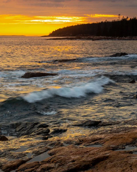 Acadia National Park Eua Outubro 2021 Vista Vertical Pôr Sol — Fotografia de Stock