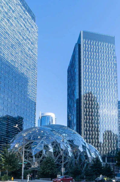 Seattle Usa Září 2021 Vertikální Pohled Ikonický Komplex Který Slouží — Stock fotografie