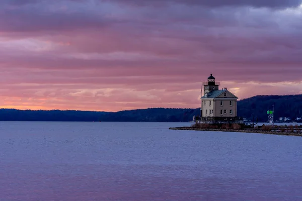 Kingston Usa Nov 2021 Horizontal Sunrise View Historic Rondout Light — стокове фото