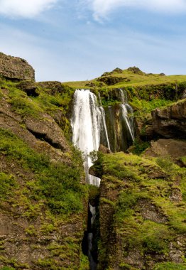 Blskgabygg, Iceland - July 2, 2022 Landscape view of the Drowning Pool or Drekkingarhylur, located in ingvellir (Thingvellir) National Park, located in southwestern Iceland