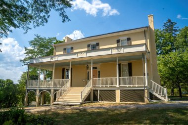 Catskill, NY - USA - Aug 4, 2022 Landscape view of the National Historic Landmark, Cedar Grove. The home and studio of Thomas Cole, the founder of the Hudson River School of American painting.