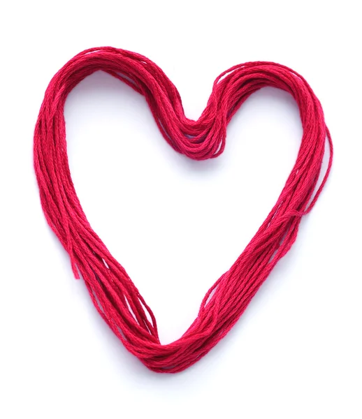 Heart made of Mouline Threads — Stock Photo, Image