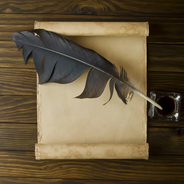 Старый пергамент или дипломный свиток — стоковое фото
