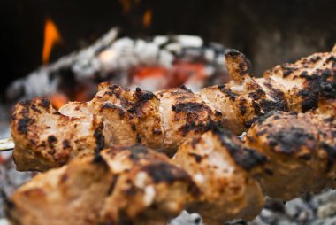 Izgarada şiş kebap.