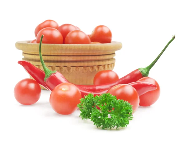 Tomate y chiles rojos picantes — Foto de Stock