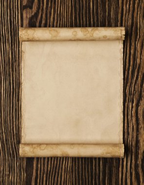 Ahşap arka planda eski kağıt