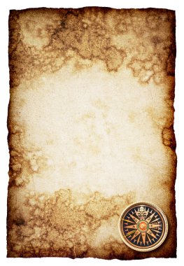eski kağıt üzerinde pusula