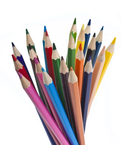 रंग पेंसिल सफेद पर अलग — स्टॉक फ़ोटो, इमेज