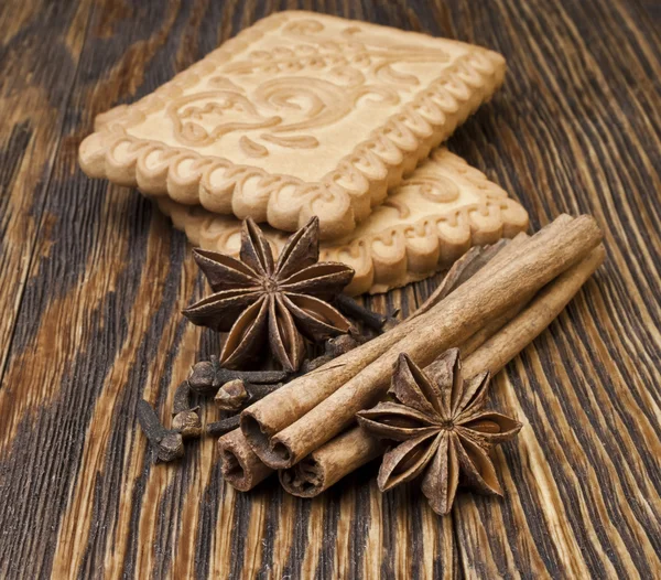 Ginger cookies with cinnamon and anise — Stock Photo, Image