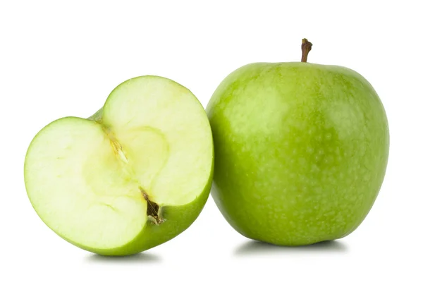 Odizolowane zielone jabłko na białym tle — Zdjęcie stockowe