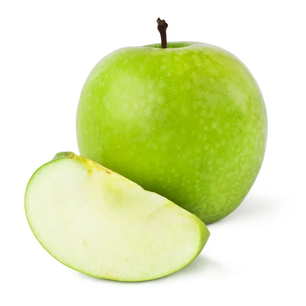 Isolated green apple on white background — Stock Photo, Image