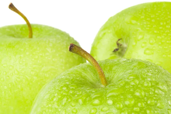 Зеленое яблоко, макро — стоковое фото