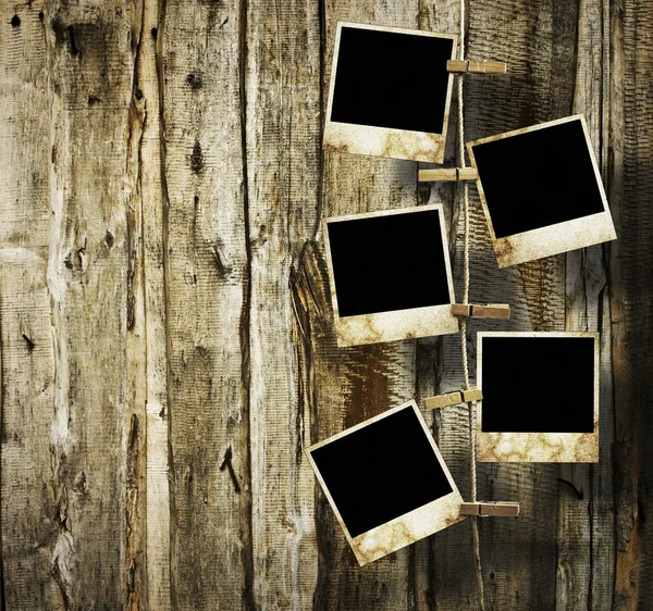 Old photos on antique backdrop — Stock Photo, Image