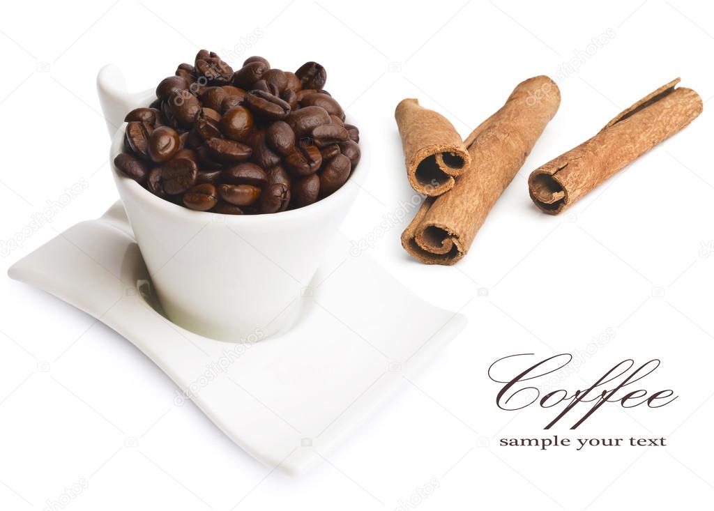 Coffee beans and cinnamon