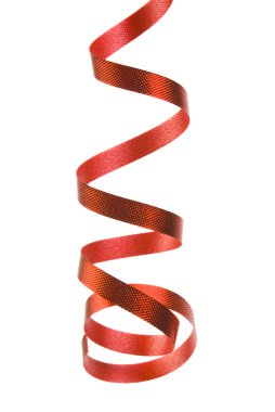 kırmızı kurdele beyaz arkaplanda izole edildi