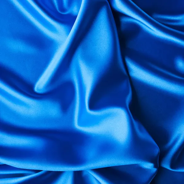 Nahaufnahme von blauer Seide strukturiert — Stockfoto