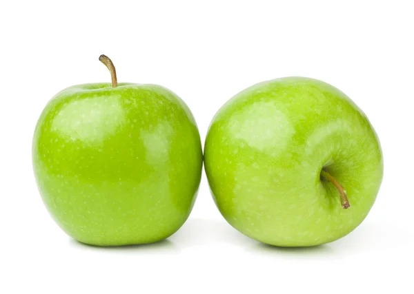 Zielone jabłka na białym tle — Zdjęcie stockowe