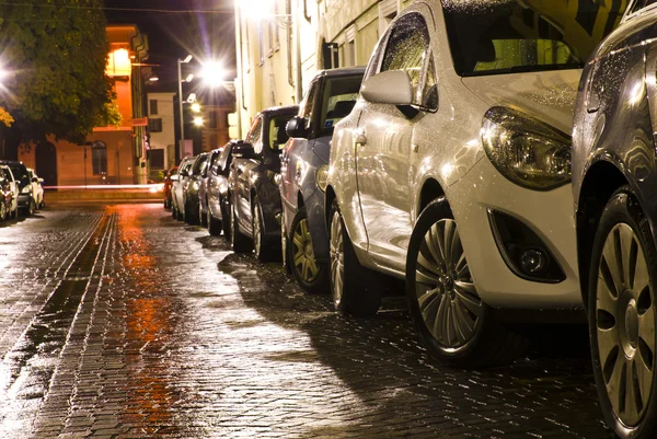 夜间的街道在意大利 — 图库照片