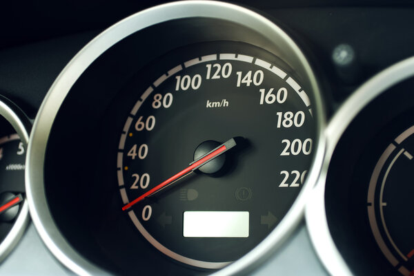 Modern car dashboard closeup